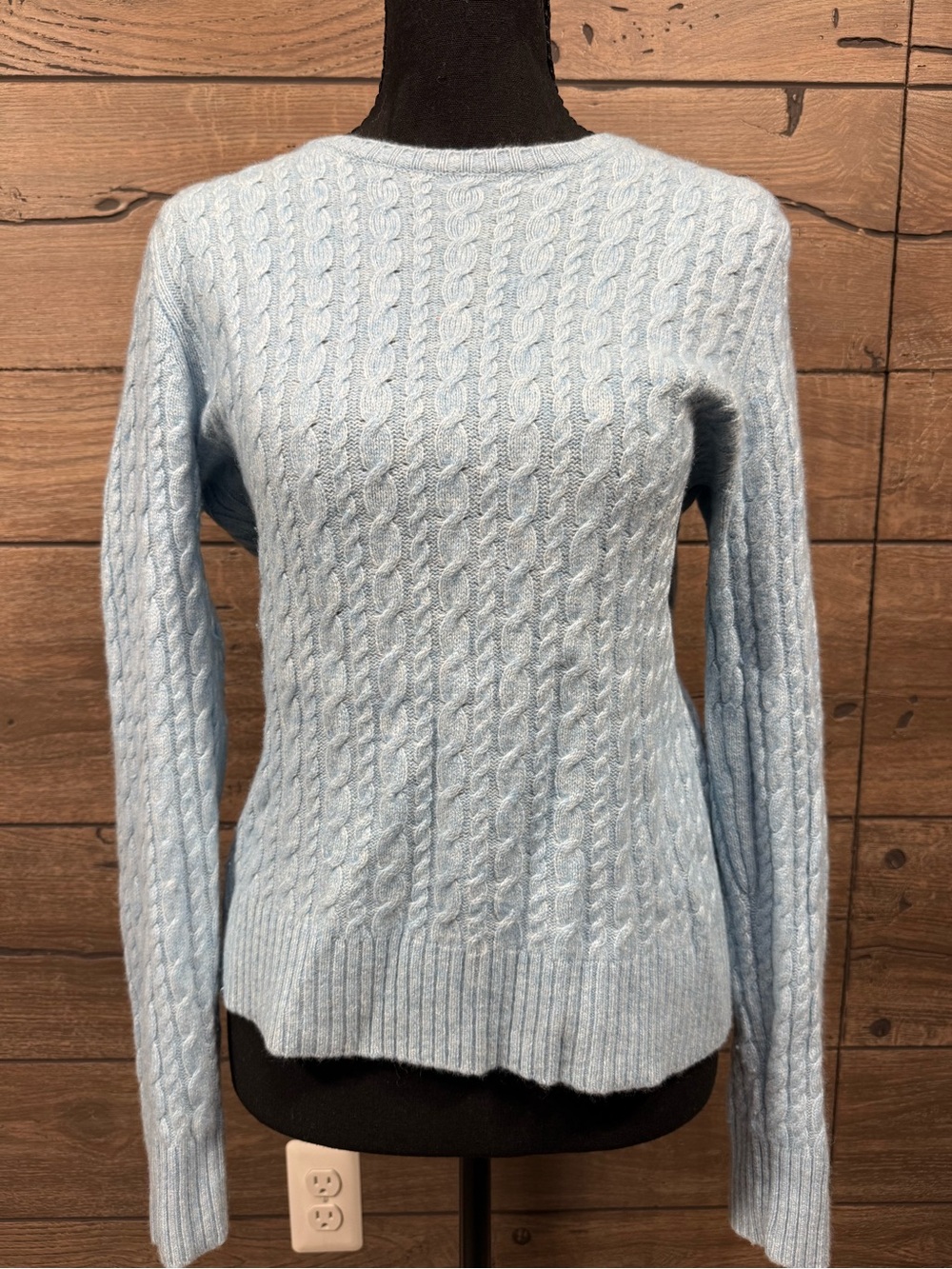 Light Blue Cable Knit Women's Sweater